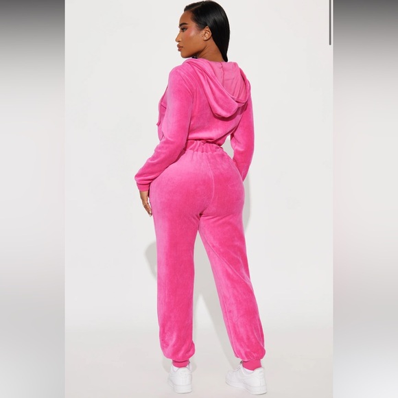 Trendsetter Velour Jumpsuit - Pink - Picture 3 of 7